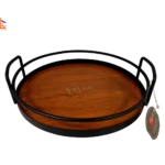 سینی گرد دور فلزی کف چوبی
